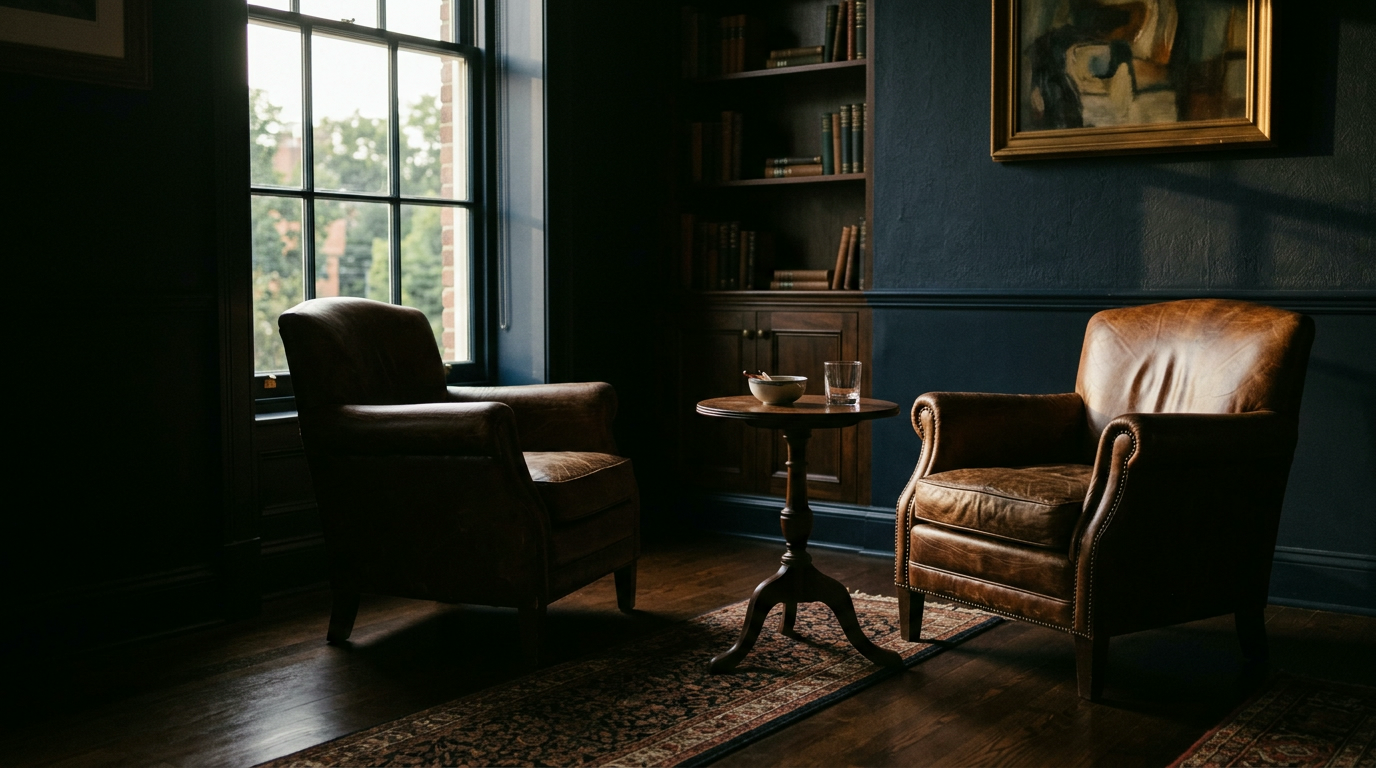 Dos sillones enfrentados en una sala privada